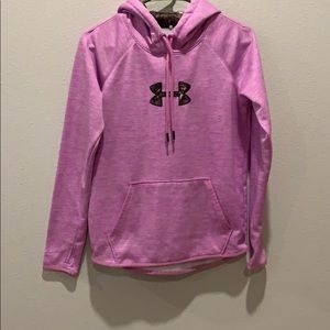 Pink hoodie with camo print inside
